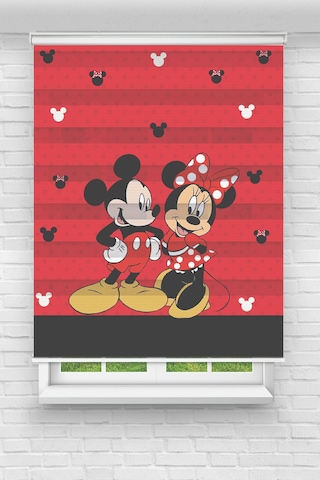Perdeoutlet38 Baskılı Renkli Kırmızı Mickey Dijital Baskılı Zebra Perde-cocuk Odası-stor Perde Çok Renkli