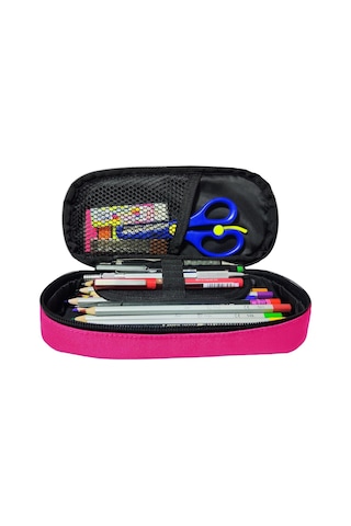 Jacbag Oval Medium Koyu Pembe Kız Çocuk Kalem Çantası Çok Renkli