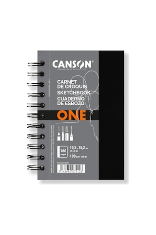 Canson Art Book One 10.2x15.2 Cm 160 Yaprak 100 Gr Sert Kapak Spiralli Eskiz Defteri C400039210 Fla1