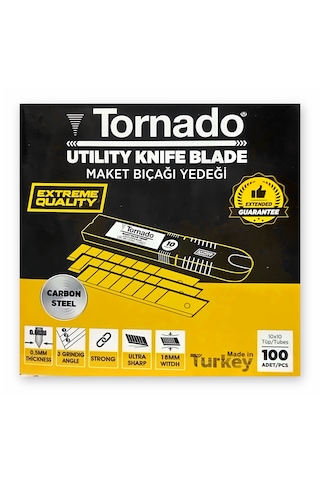 Tornado 18mm Maket Bıçağı Yedeği 100 Adet