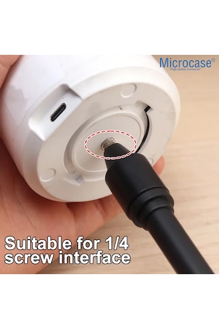 Microcase Kıskaç Tutacaklı 1/4 Vida Girişli Esnek Web Kamera Bebek Kamerası Tutucu - Al5013 Siyah