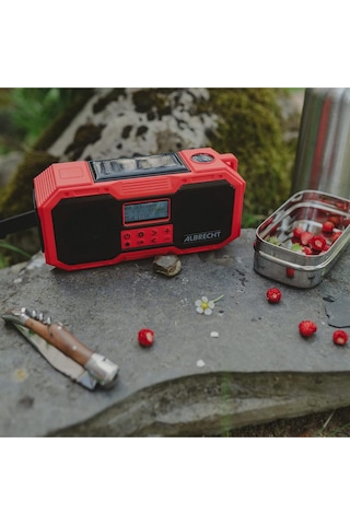 Albrecht Dr 112 Taşınabilir Deprem Ve Acil Durum Fm Radyosu, Güneş Paneli, Sos Alarm, Powerbank, Usb-c Alarm Saatli Radyolar Pembe