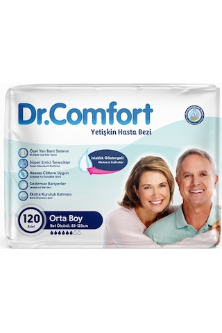 Dr.Comfort Yetişkin Bel Bağlamalı Hasta Bezi Medium 4 x 30'Lu 120 Adet