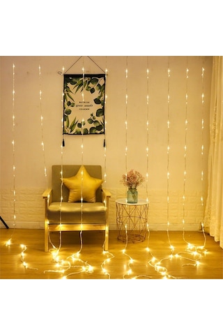 Soulader Led Şelale Işığı Dekoratif Aydınlatma Meteor Yağmuru Efekti Dize Ampul İçin Bahçe Balkon Parti Süs Gri