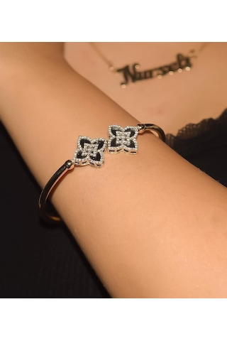 Taşlı Vaan Cleef Model Altın Bilezik 64035486