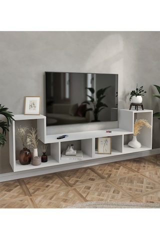 Bofigo Çok Amaçlı Fonksiyonel Tv Ünitesi Raflı Tv Sehpası Televiz