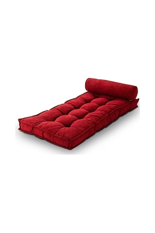 Sofa Buklet Kapitoneli Yer-sedir Minderi - Kırmızı Kırmızı