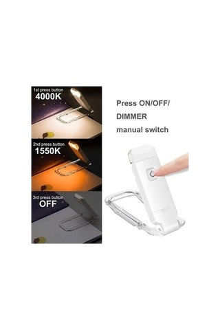 Pazly Tcherchı Okuma Led Lambası, Kitap Okuma Klipsi, Başucu Dp Beyaz Beyaz