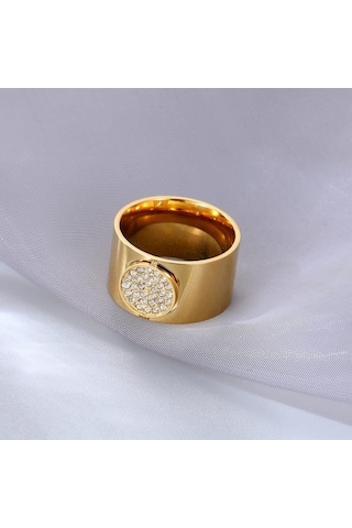 Novahub Geometrik Daire 14 Ayar Altın Yüzük - Erkek & Kadın - Uniseks Tasarım Altın