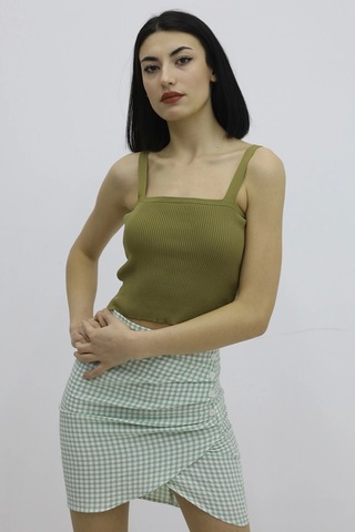 Askılı Triko Büstiyer Haki - P-019917 Çok Renkli