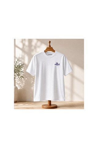 Me Selection The Original Tasarım %100 Pamuk Unisex Basic Tişört Beyaz