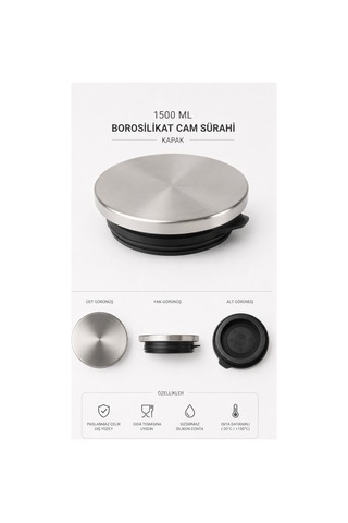 1500 Ml Borosilikat Cam Sürahi Isıya Dayanıklı Şeffaf Cam Su Ve Soğuk İçecek Sürahisi