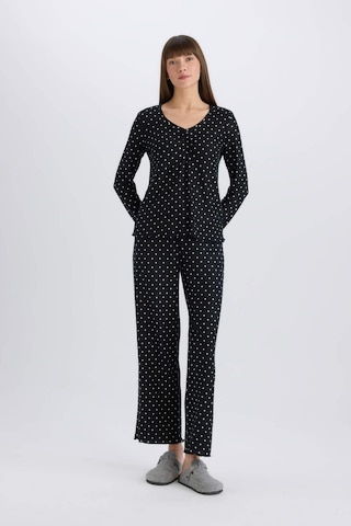 DeFacto Pijama Takımı Softshell Uzun Kollu Üst Esnek Belli Uzun Alt-Fall in Love D8453AX25SPBK81