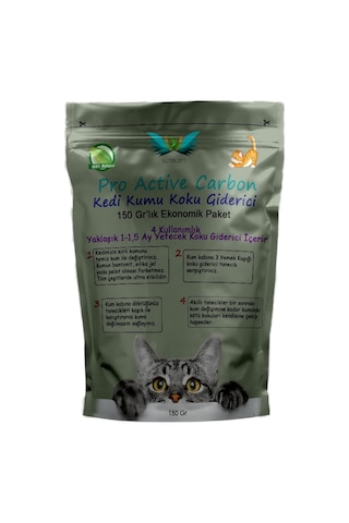 Pro Active Carbon Dört Kullanımlık Kedi Kumu Koku Giderici 150 G