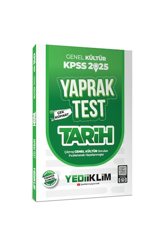 Yediiklim Yayınları 2025 Kpss Genel Kültür Tarih Çek Kopart Yaprak Test