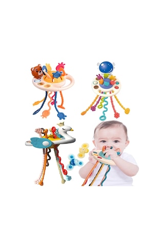 Erik Montessori İp Çekme Duyusal Oyuncaklar Bebek 6 12 Ay Silikon Diş Çıkarma Aktivite Oyuncakları Geliştirmek Bebek 1-3y Eğitici Oyuncaklar Için