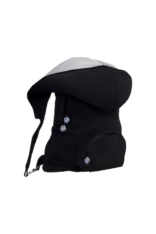 Morikukko Black Basic Grey Çıkabilir Kapüşonlu Sırt Çantası
