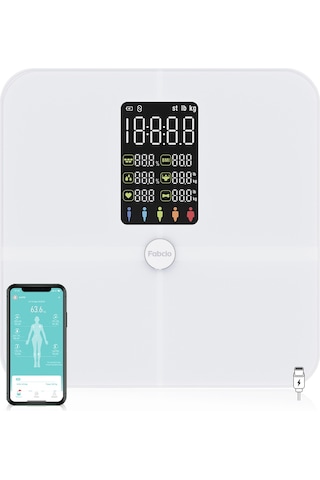 Fabcio Fitsmart Plus Bloetooth Çok Fonksiyonlu Yağ Ölçer Akıllı Tartı