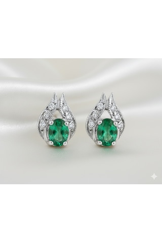 Ariş Pırlanta Lale Zümrüt  Küpe