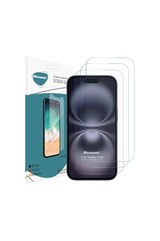 Microsonic Apple Uyumlu iPhone 17 Air Screen Protector Nano Glass Cam Ekran Koruyucu 3 Lü Paket