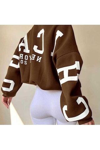 Novahub Sonbahar/kış Hip Pop Kadın Kalın Yuvarlak Yaka Mektup Baskılı Büyük Boy Tişört Şarap Kırmızısı Bordo S-m-l-xl-xxl Bordo