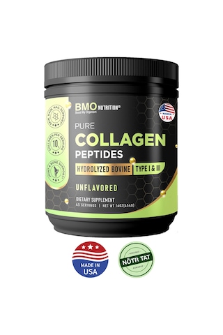 Bmo Nutrition Hidrolize Sığır Kolajeni Tozu Tip 1-3 Collagen Saf-Aromasız-Cilt Saç Tırnak Eklem Diyet Destek 45 Gün