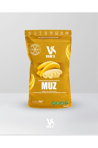 Voms Dondurularak Kurutulmuş Meyve Cipsi - Freeze Dried Muz 20gr 20 G