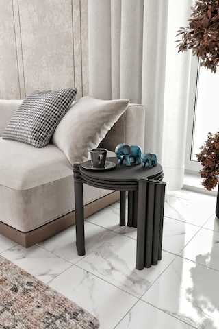 La Via Siyah Yuvarlak Zigon 4 Lü Siyah