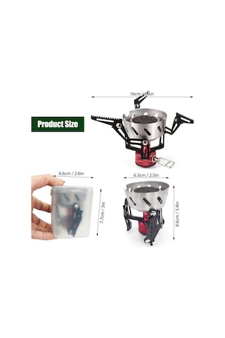 Skycity Yüksek Rakımda Kullanım İçin 3200w Hızlı Isıtıcı, Rüzgar Dayanıklı Ve Hafif Entegre Butan Ocağı - Outdoor Aktivitelere İdeal Siyah