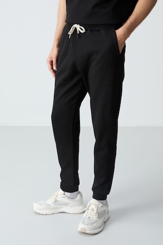 Tommy Life Siyah Pamuklu Kalın Yumuşak Dokulu Oversize Fit Basic Erkek Eşofman Takım - 85261 Siyah
