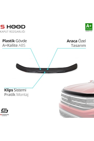 S-dizayn Volkswagen Transporter T6 Abs Plastik Kaput Rüzgarlığı 2010-2015 A+kalite