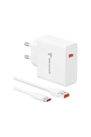 Teknonet Tn-hch14 67w Type-c Hızlı Şarj Adaptörü Ve Type-c Kablo Beyaz
