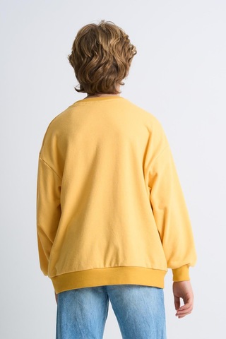 Alexandergardi Alexandergardı Baskılı Bisiklet Yaka Çocuk Sweatshirt Sarı