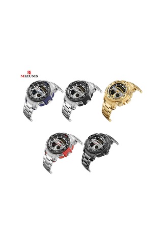 Mızums Erkek Saat Moda Alaşım Kasa Bant Dijital Saat Spor Su Geçirmez Kuvars Kol Saati Çok Renkli