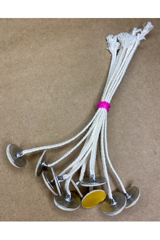 Pamuk İp Fitil No:16 + Yapışkanlı Sehpa - 20 Adet 15cm Boy