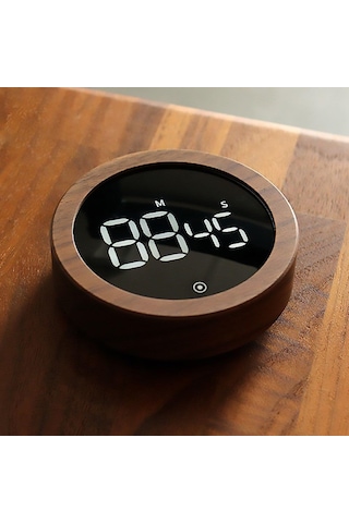 Ahşap Tasarımlı Dijital Timer Ve Kronometre Led Ekranlı Geri Sayım Sayacı Zamanlayıcı Mutfak Timerı Ders Çalışma Pomodoro Spor Ve Fitness Kronometresi Dokunmatik Kullanım Modern Dekoratif Tasarım