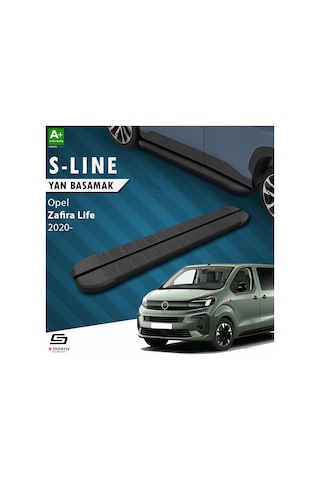 S-dizayn Opel Zafira Life Kısa Şase S-line Siyah Yan Basamak 213 Cm 2020 Üzeri A+ Kalite