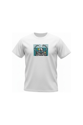 Urbantrendstore Unisex Sonsuza Kadar Funny Eğlenceli Oversize Fit Rahat Geniş Salaş T-shirt Günlük Tişört Beyaz