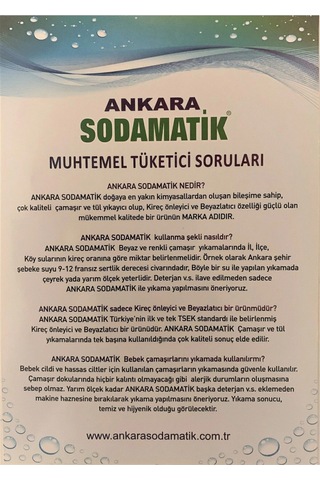 Ankara Sodamatik 1000 Gr Kireç Önleyici Ve Beyazlatıcı