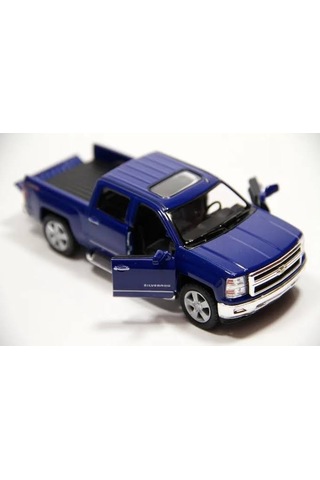Kinsmart Chevy Silverado 2014 Ltz Mürettebat Kabini 4x4 1/46 Ölçekli Döküm Metal Model