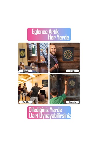 6 Oklu Mıknatıslı Dart Seti Çift Yönlü Manyetik Duvara Zarar Vermeyen Dart Oyunu
