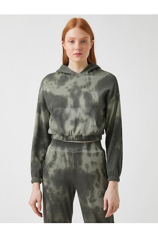 Koton Kapüşonlu Cepli Sweatshirt Nane Yeşili 2kal68093ık Yeşil