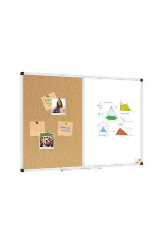 Çift Fonksiyonlu Alüminyum Çerçeve Mantar Pano Ve Yazı Tahtası 60x90 Cm Standart