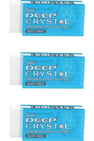 Deep Crystal Şeffaf Silgi 3'lü Paket