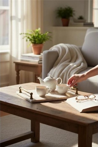 Akayev Traverten Rustik 30x20 Cm Tepsi Beyaz