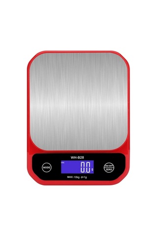 Fortunelane 10kg/1g Hassasiyet, Lcd Ekran, 5 Birim, Oz/lb/kg/ml, Pişirme Gıda Tartımı İçin, Su Geçirmez, Kırmızı Dijital Terazi, Kırmızı