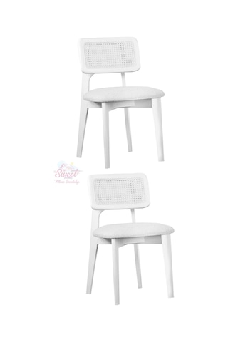Kuzey Sandalye Ahşap Gürgen 2 Li Set Cafe,restaurant,mutfak,salon,yemek Odası Sandalyesi Beyaz