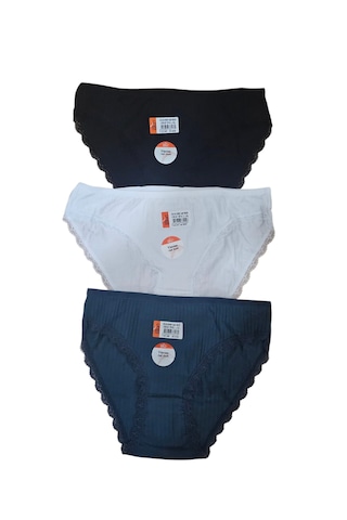Ilke 3 Lü İlke Viskon Dantelli Süper Soft Bayan Bikini Karışık/çok Renk