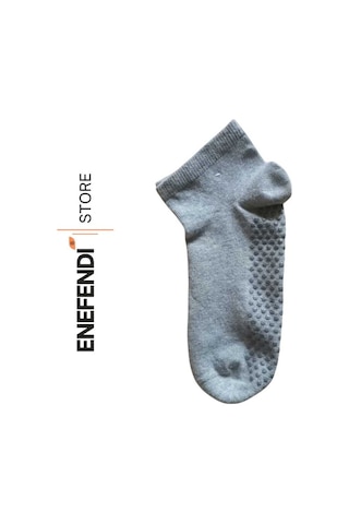 Nf Nd Enefendi 2 Çift Kaydırmaz Unisex Yoga, Pilates, Tavaf Çorabı Spor Patik Çorap Siyah Gri 36-40 Gri - Siyah