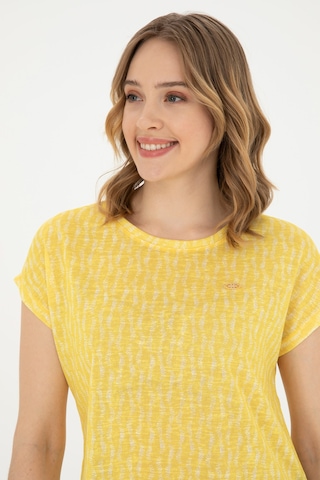 U.S. Polo Assn. Kadın Sarı Bisiklet Yaka Tişört 50281790-VR044